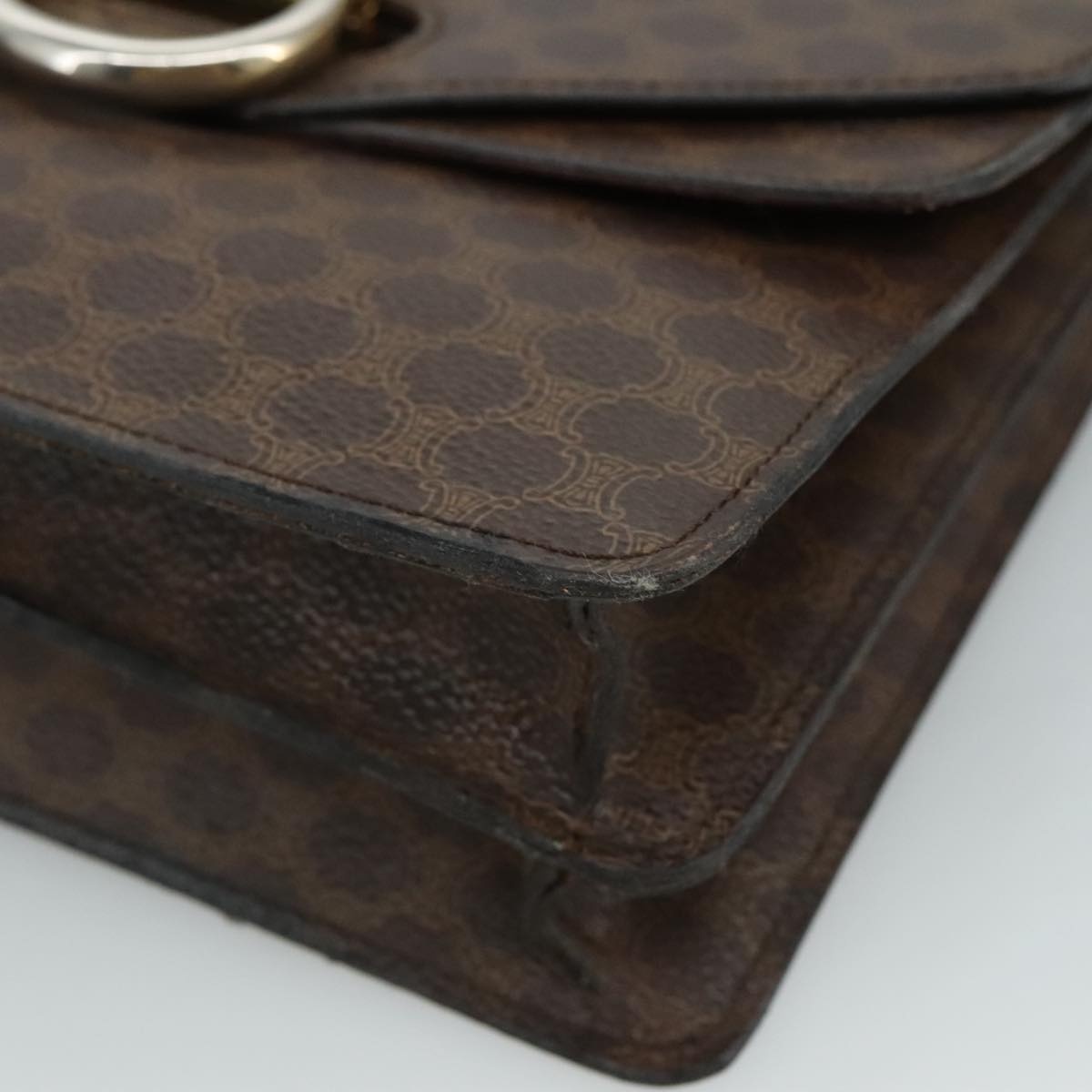 CELINE Macadam Canvas Hand Bag Pvc Leather Brown - 10