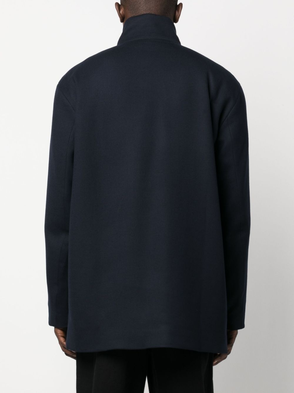 zip-up virgin wool coat - 4