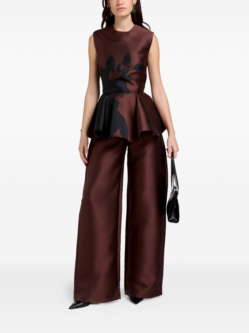 MARQUES’ALMEIDA floral-print peplum top outlook