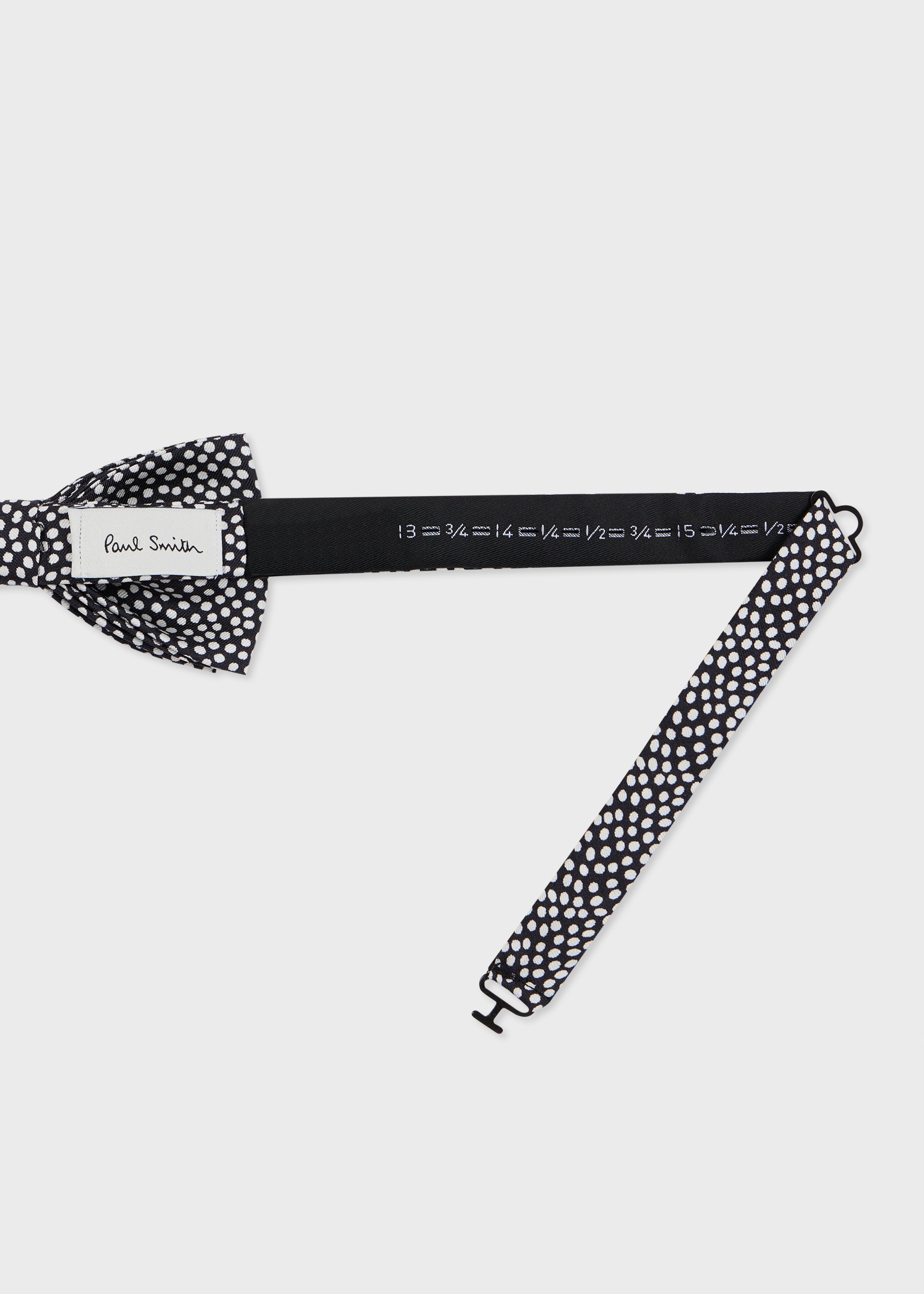 Black Silk Pre-Tied Polka Dot Bow Tie - 2
