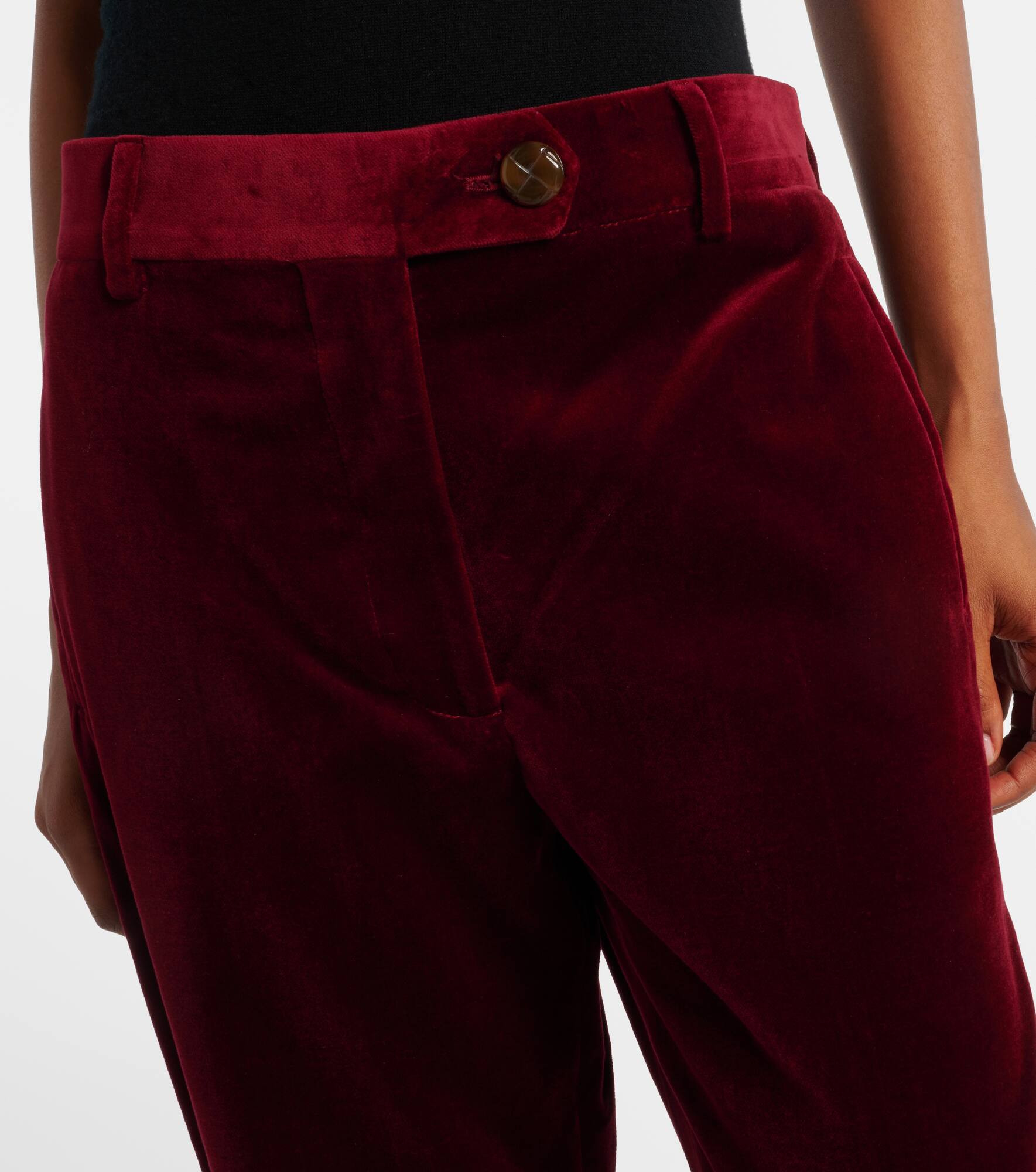 Nana cotton velvet straight pants - 4