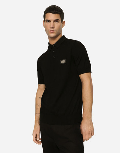 Dolce & Gabbana Wool polo-shirt with branded tag outlook