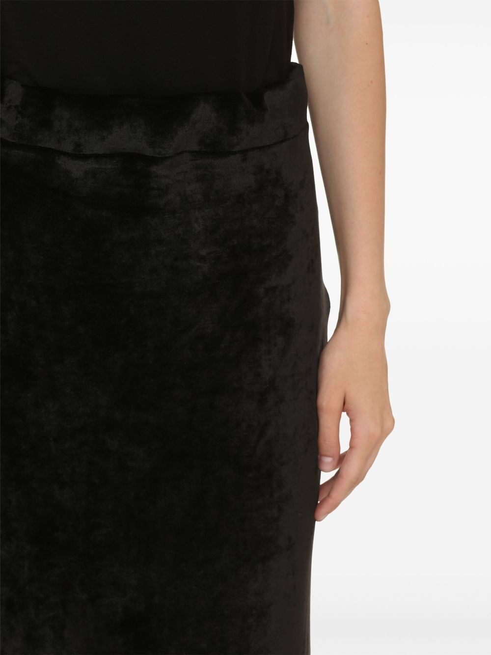 velvet-effect high-waisted skirt - 4