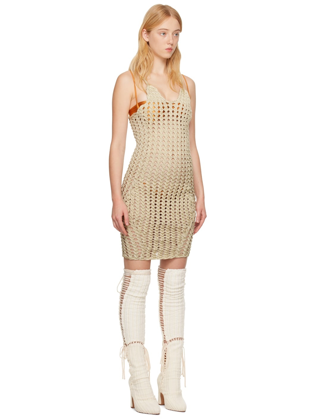 SSENSE Exclusive Taupe Minicable Reversible Midi Dress - 2