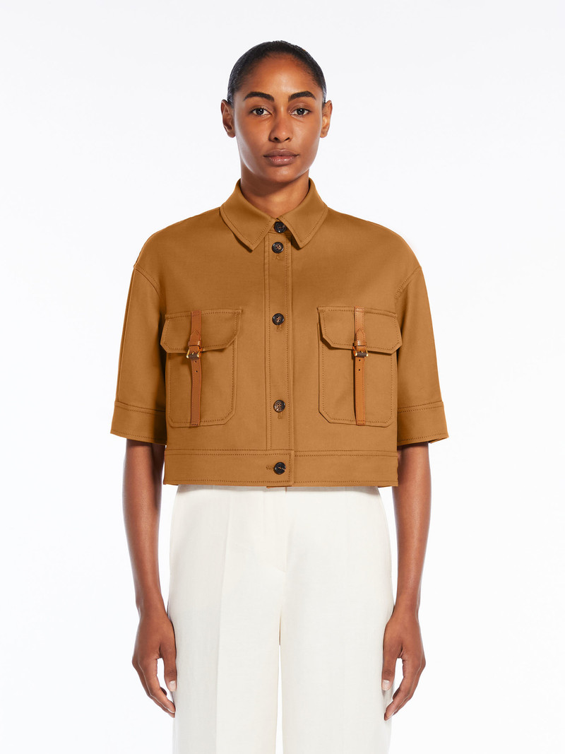 AGIATE Stretch cotton cropped jacket 3