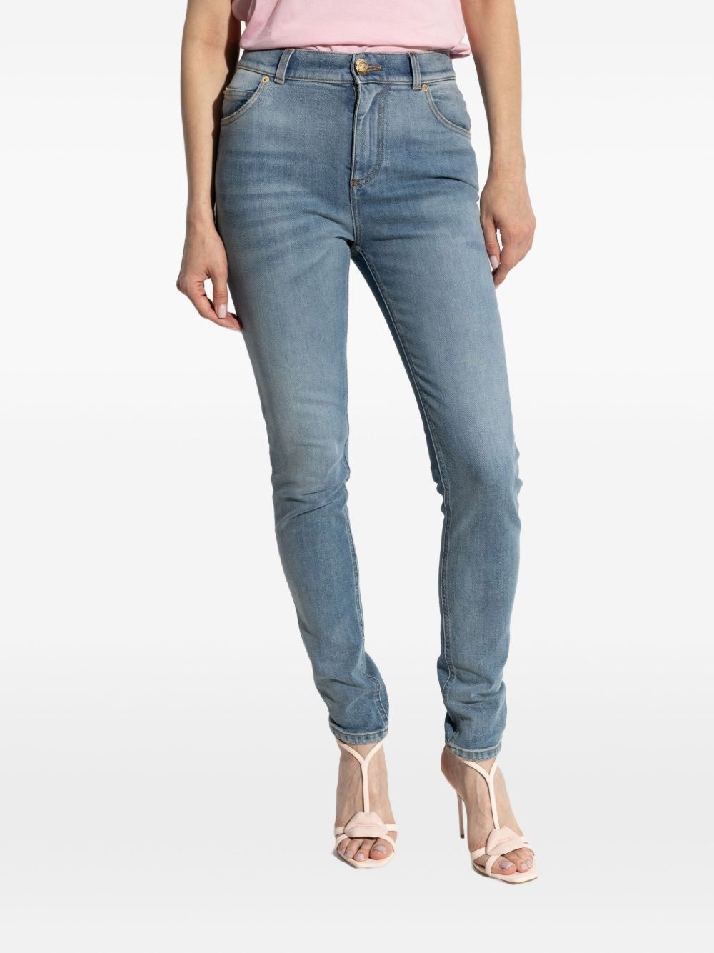 whiskering-effect jeans - 3