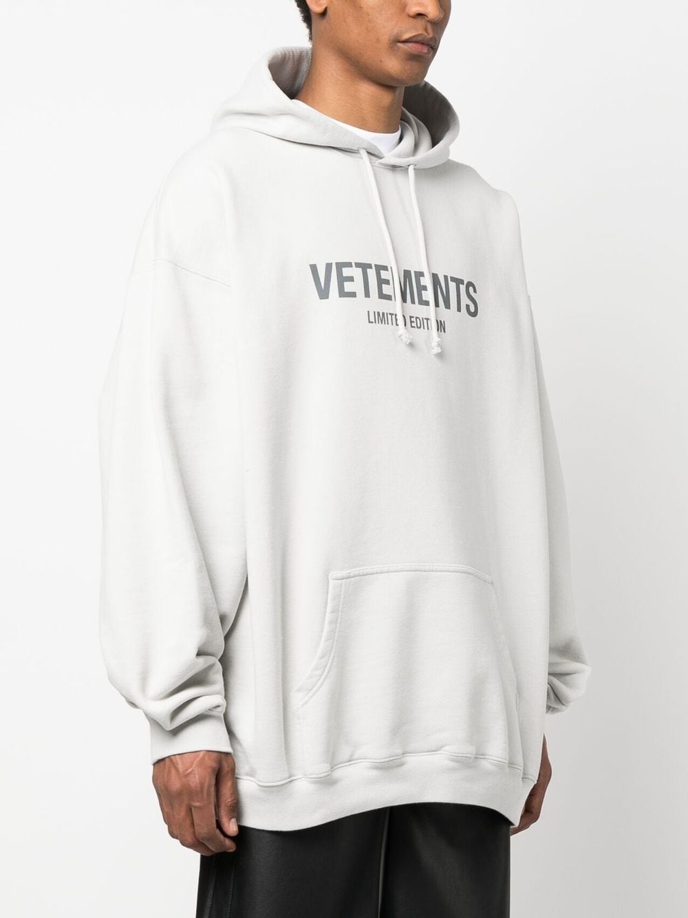 VETEMENTS logo print drawstring hoodie | REVERSIBLE