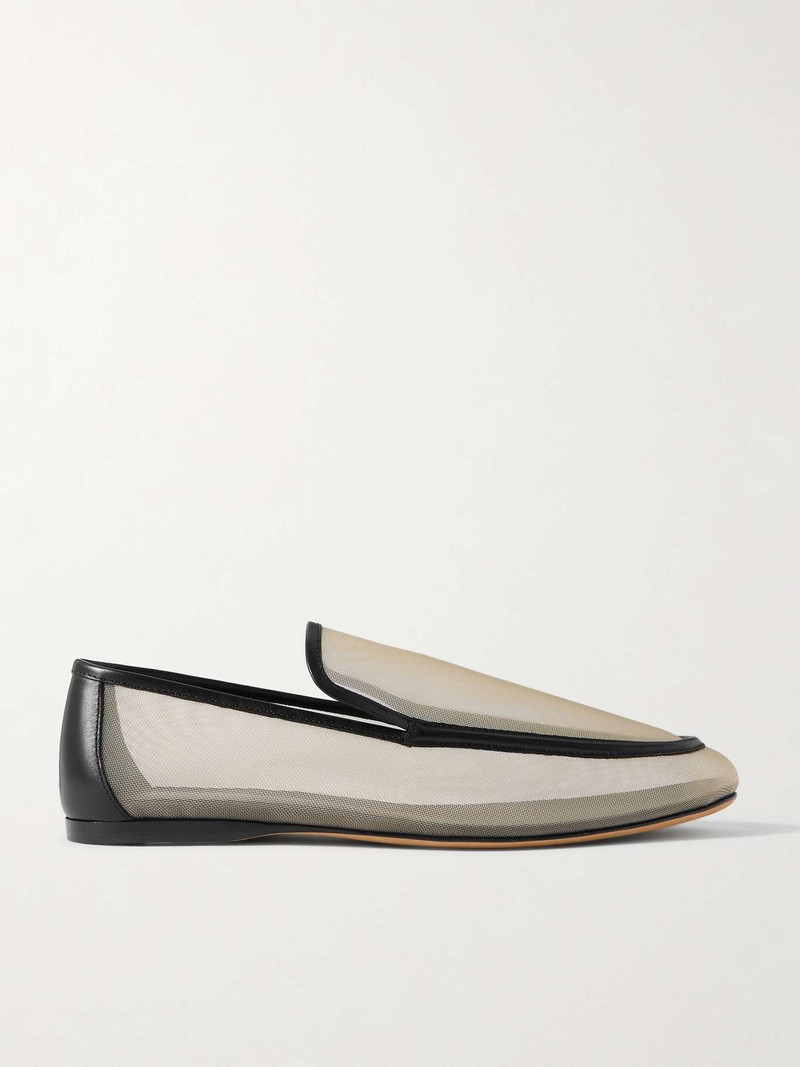 Alessio leather-trimmed mesh loafers - 1