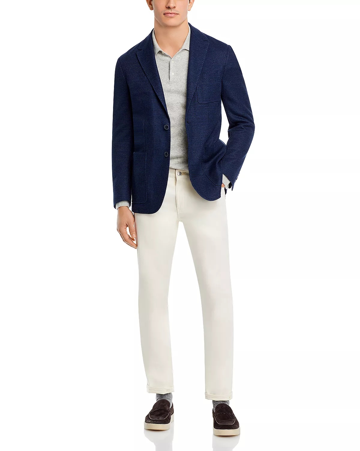 Cotton & Linen Textured Jersey Regular Fit Sport Coat - 2