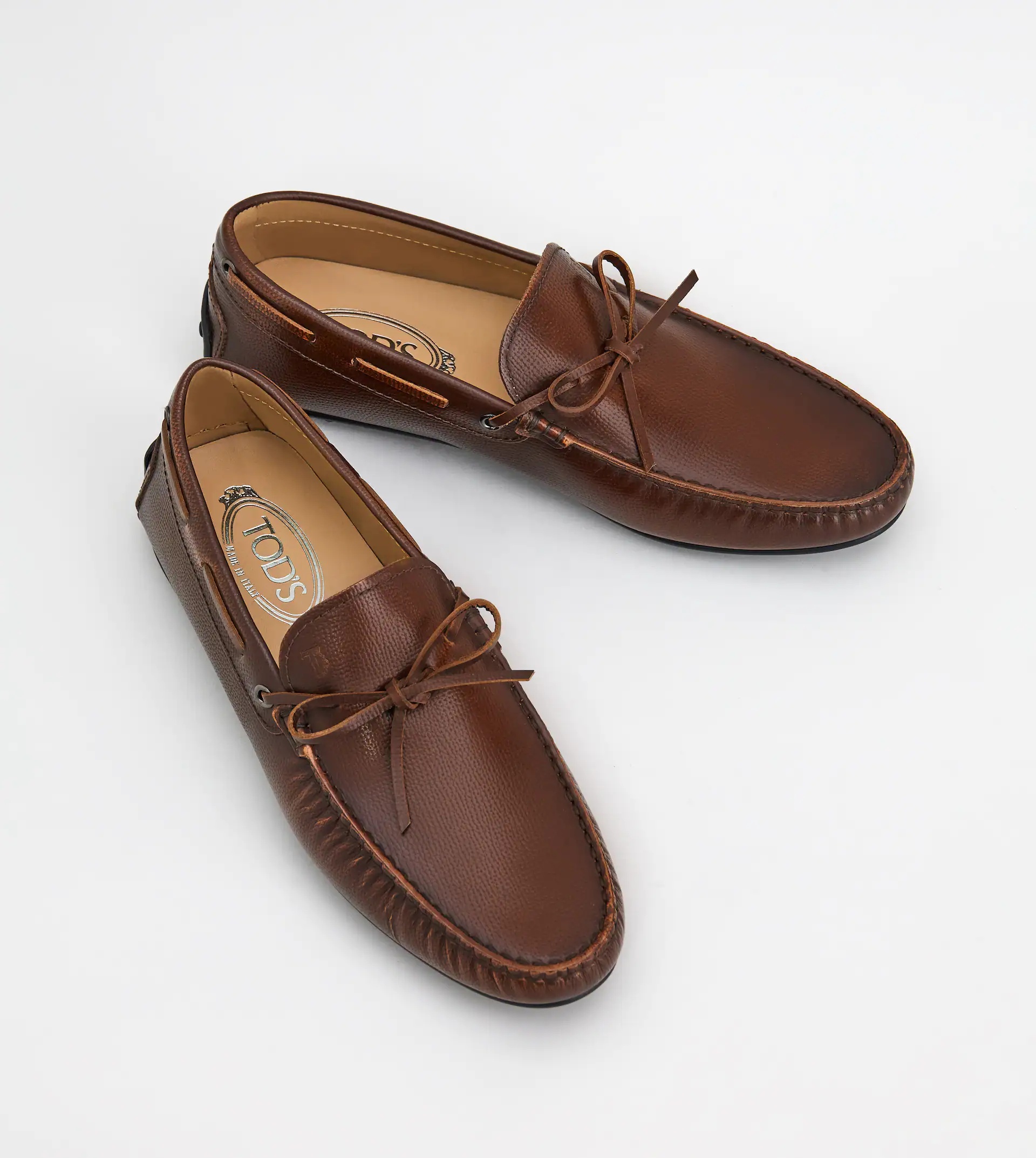 CITY GOMMINO DRIVING SHOES IN LEATHER - BROWN - 2