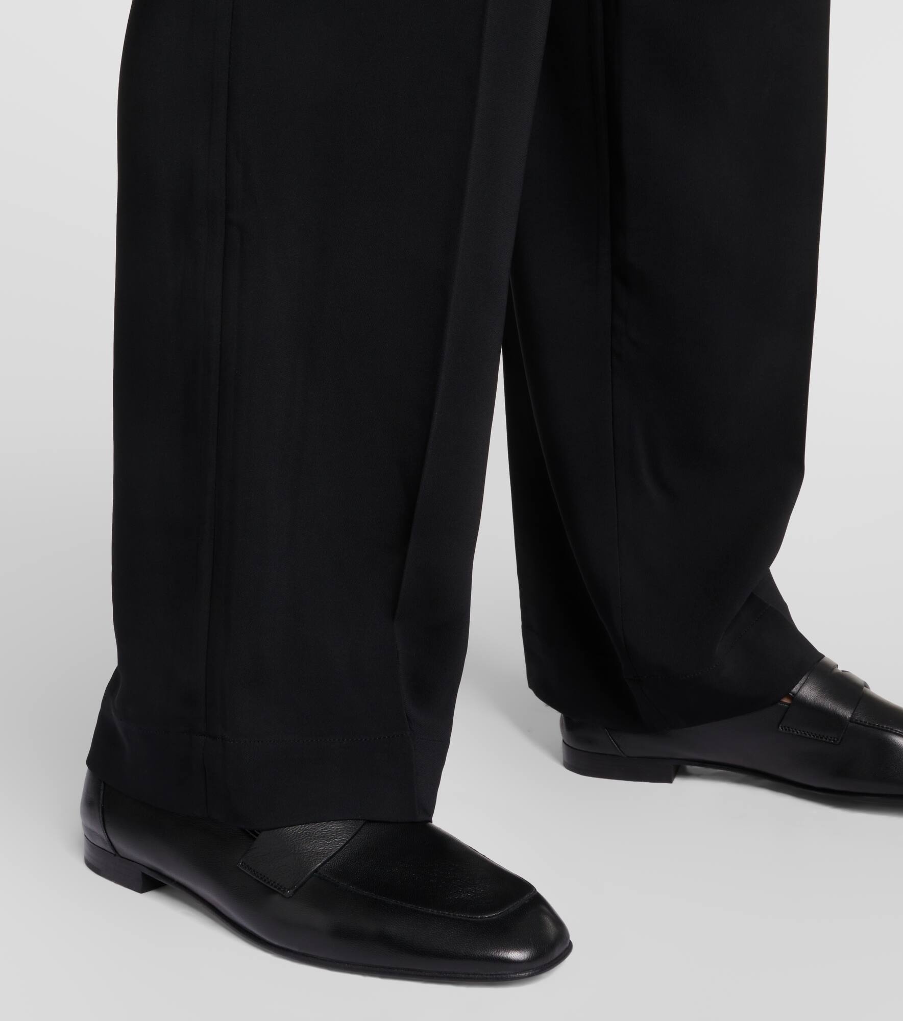 Pleated high-rise wide-leg pants - 6