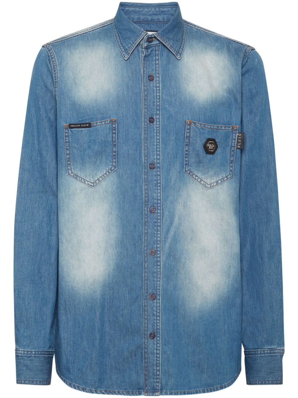 skull-appliqué shirt - 1