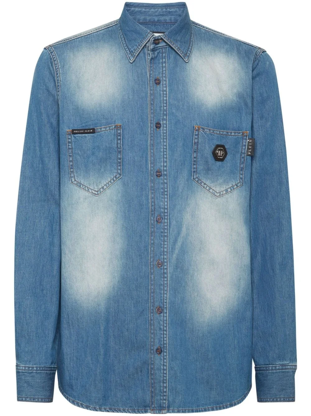 skull-appliqué shirt - 1
