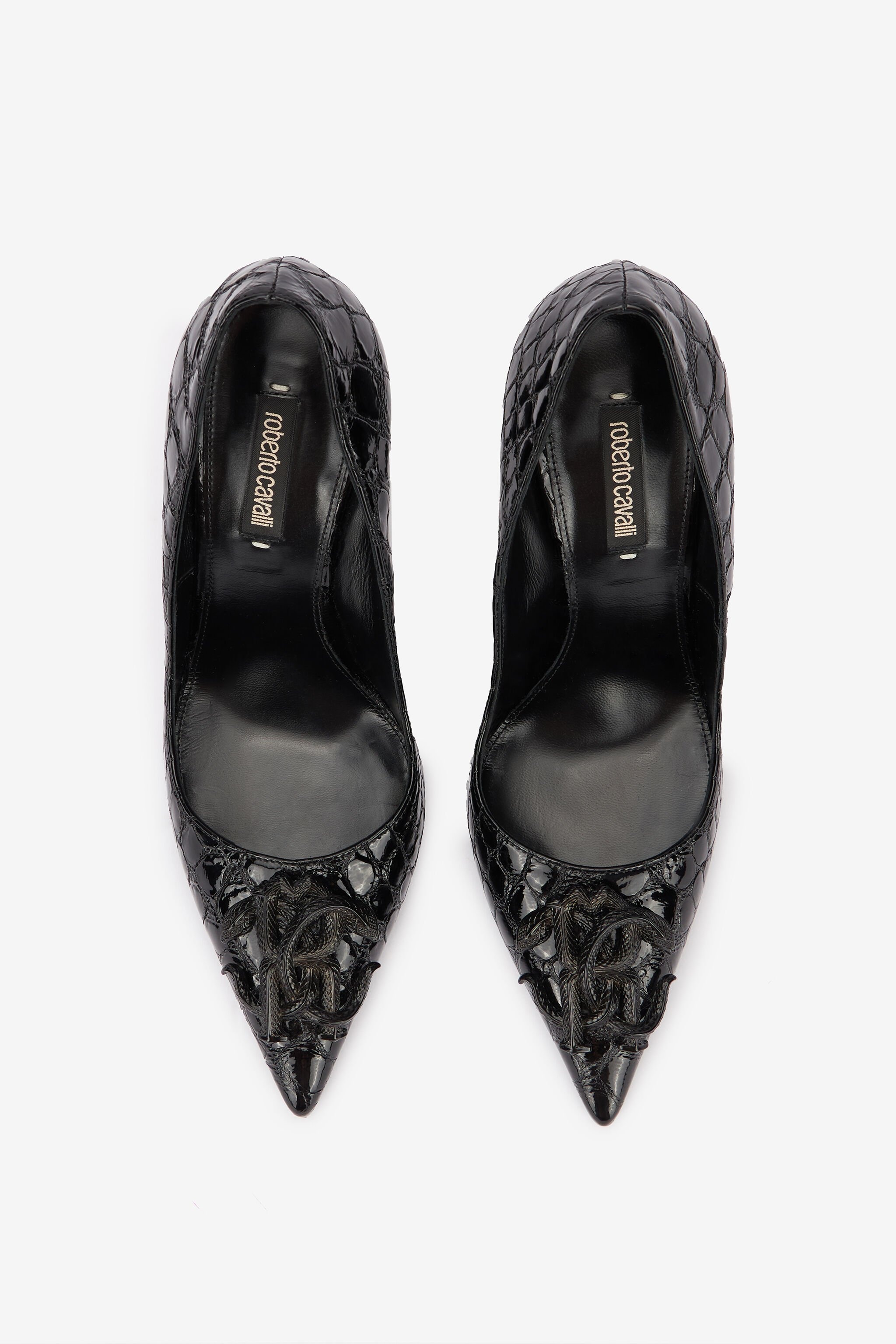 Crocodile-Print Leather Pumps - 5