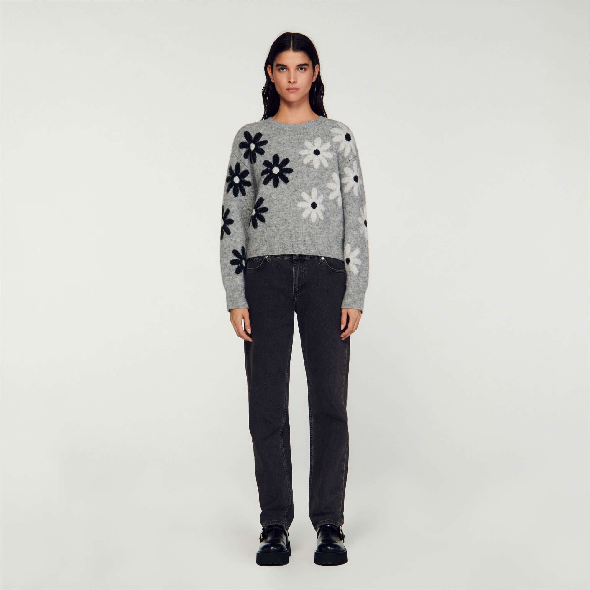 FLORAL KNIT SWEATER - 3