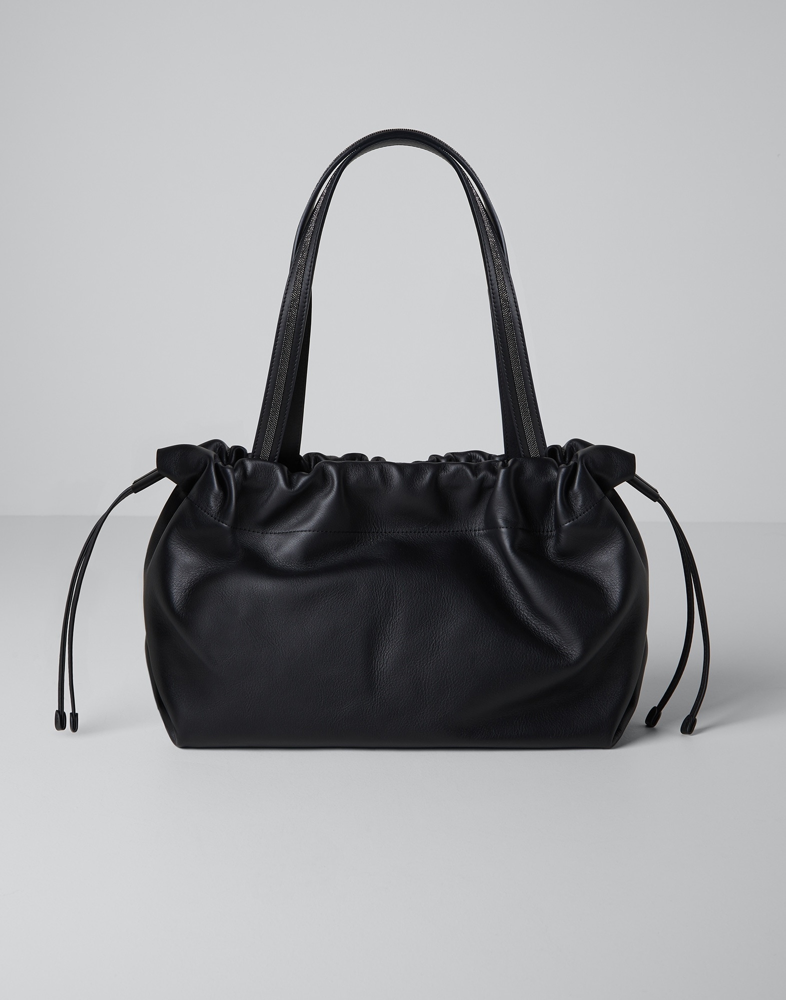 Matte calfskin shopper bag with shiny handles - 2