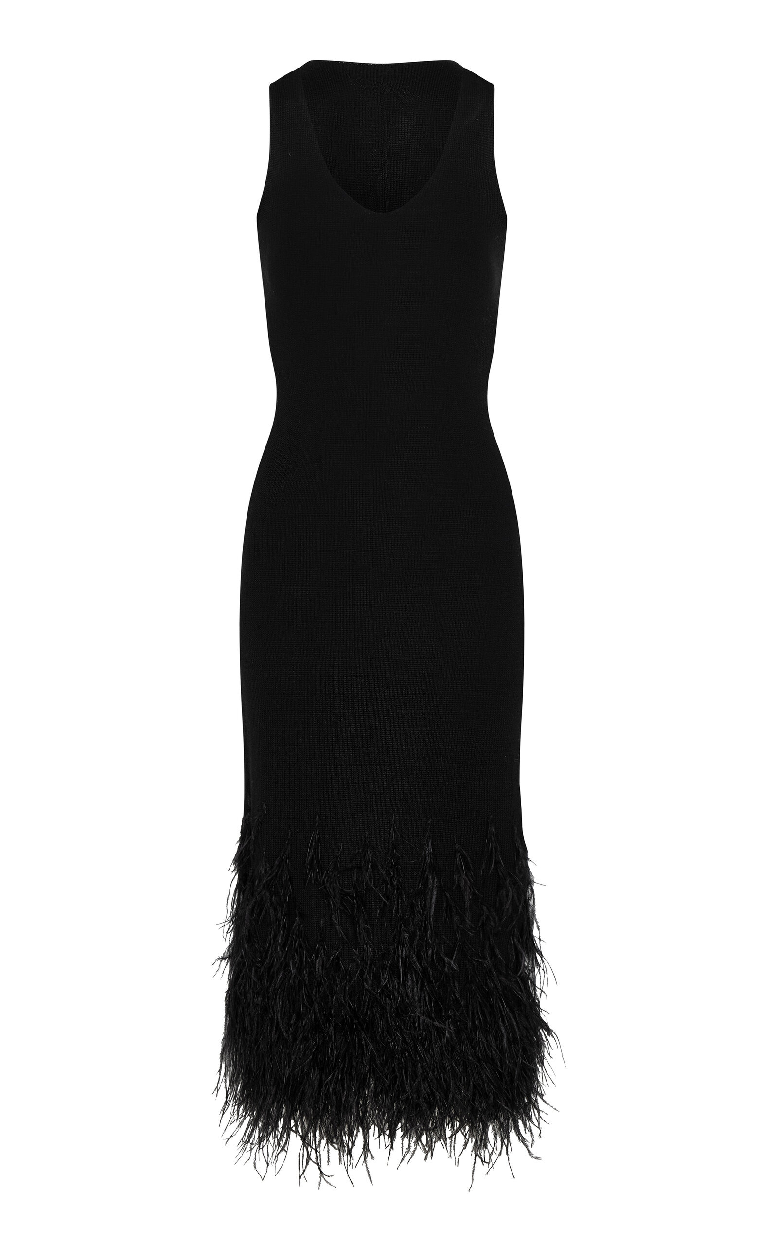 Murmullo Sutil Feathered Knitted Midi Dress black - 1