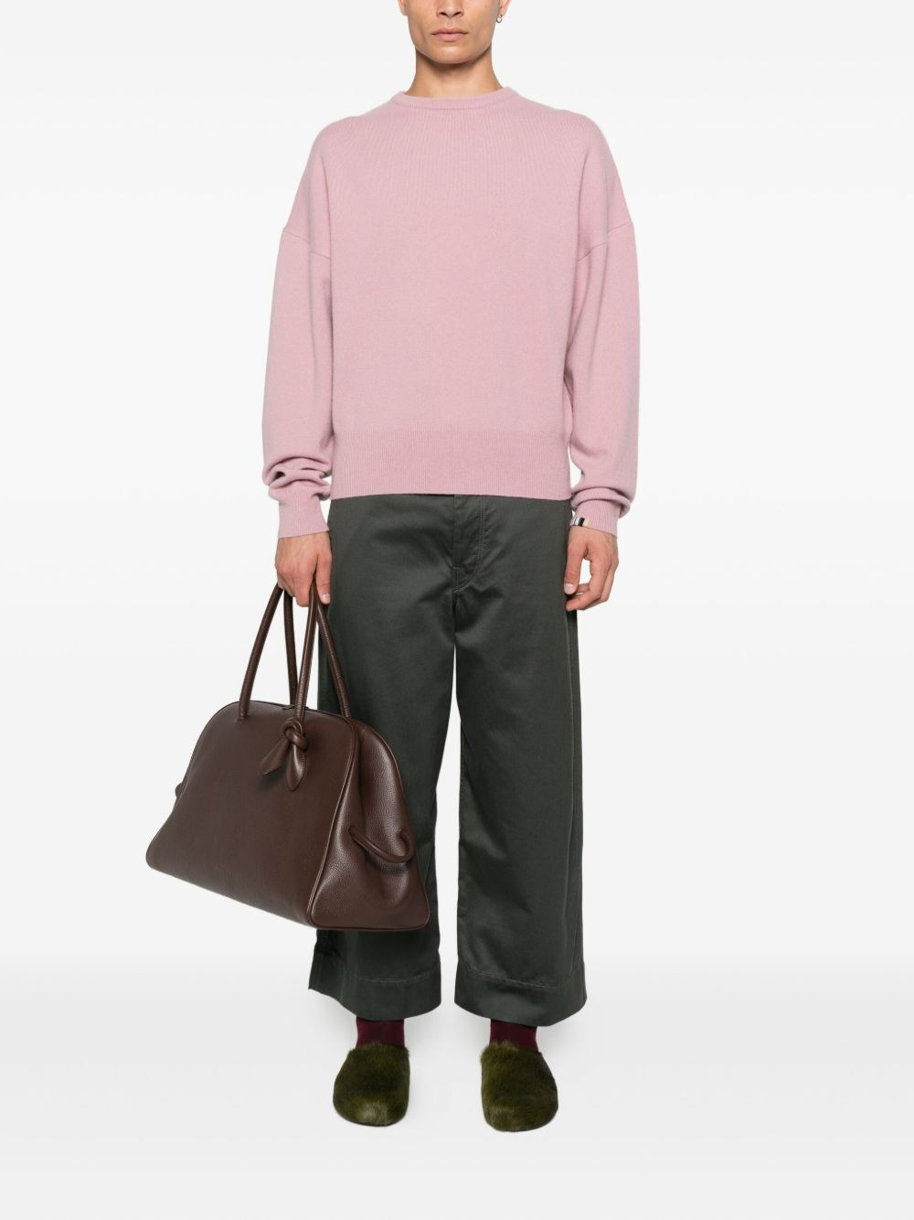 round-neck cashmere sweater - 3