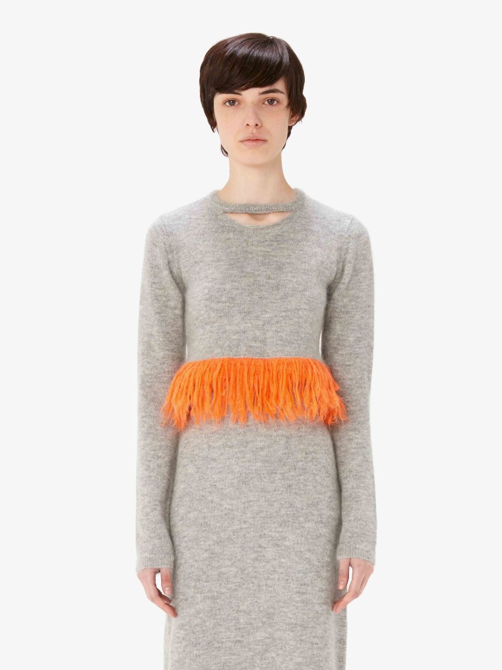 fringed-hem knitted jumper - 2