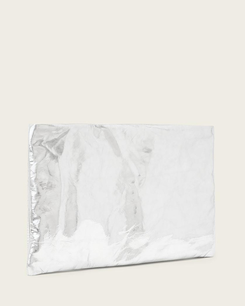 BETTINA OVERSIZED METALLIC LEATHER CLUTCH BAG 4
