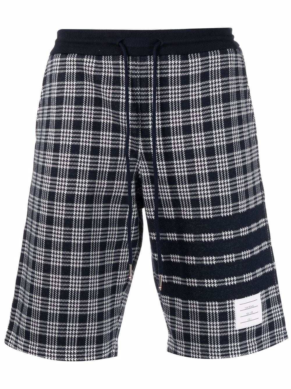 4-Bar micro check track shorts - 1