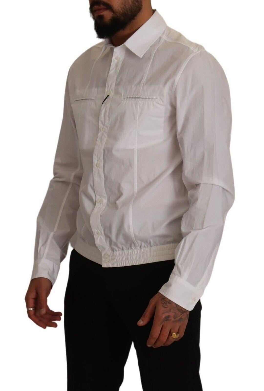 Dolce & Gabbana White Cotton Button Down Men Collared Shirt - 5