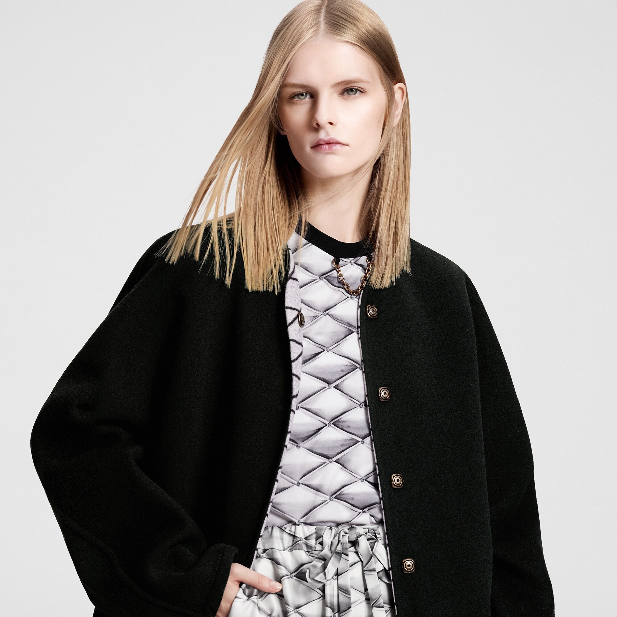 Malletage Jacquard Double Face Coat - 2