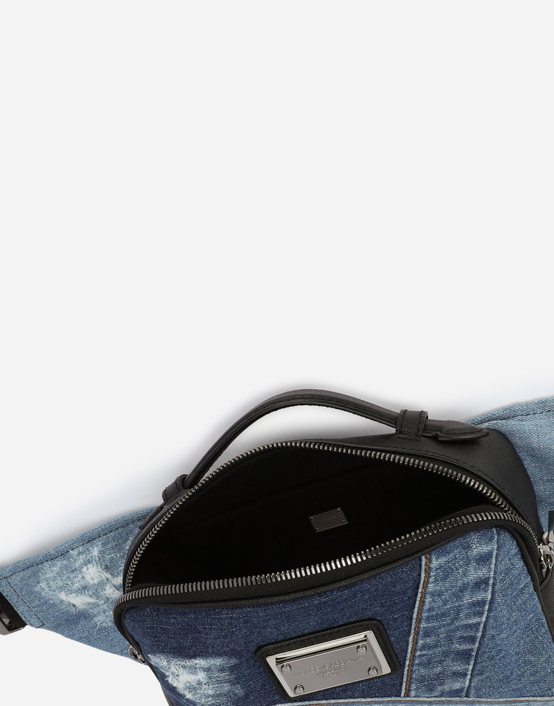 Patchwork denim belt bag 5