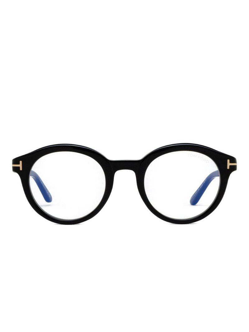 round-frame logo-detail glasses 1