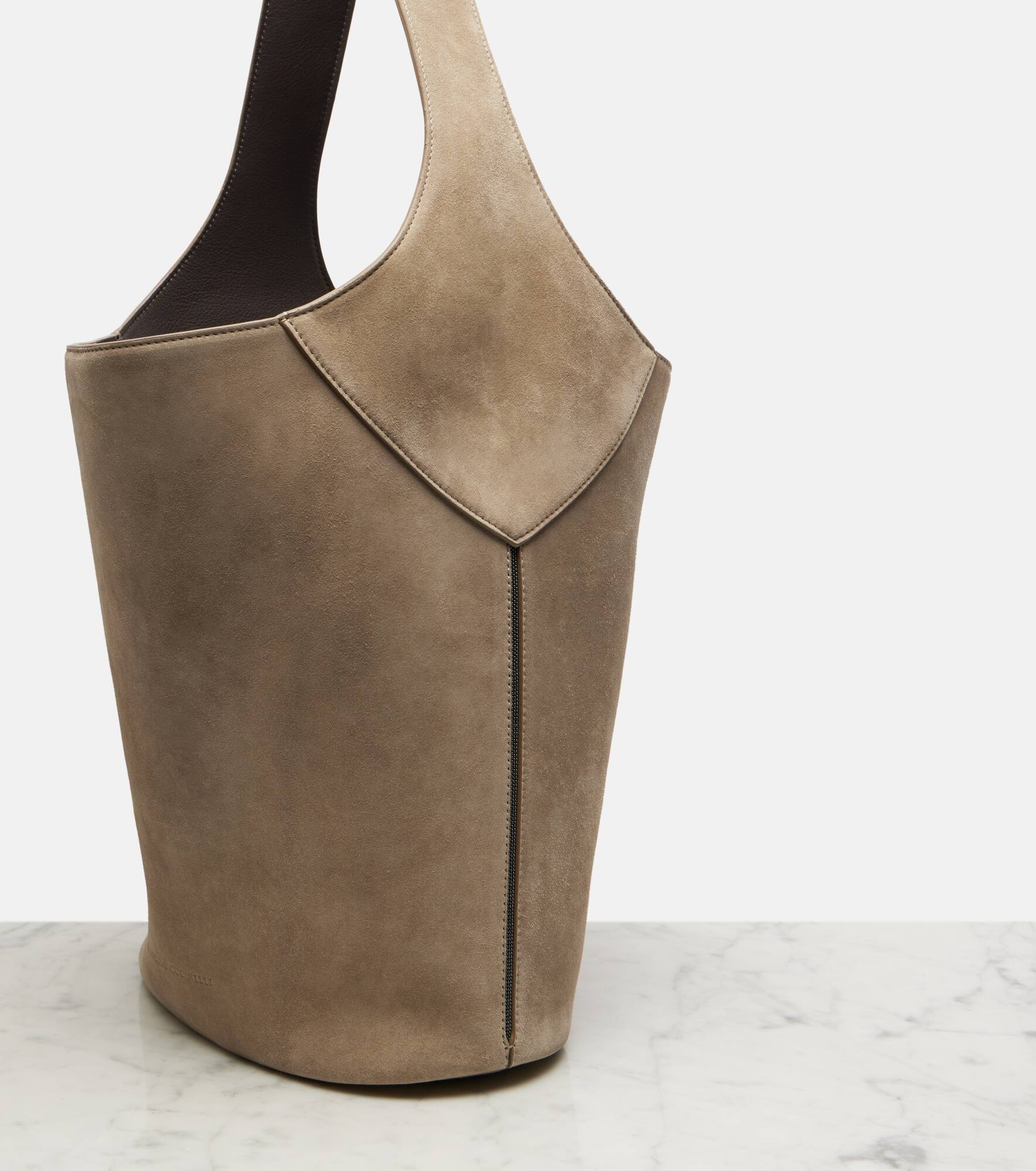 Large suede bucket bag - 6
