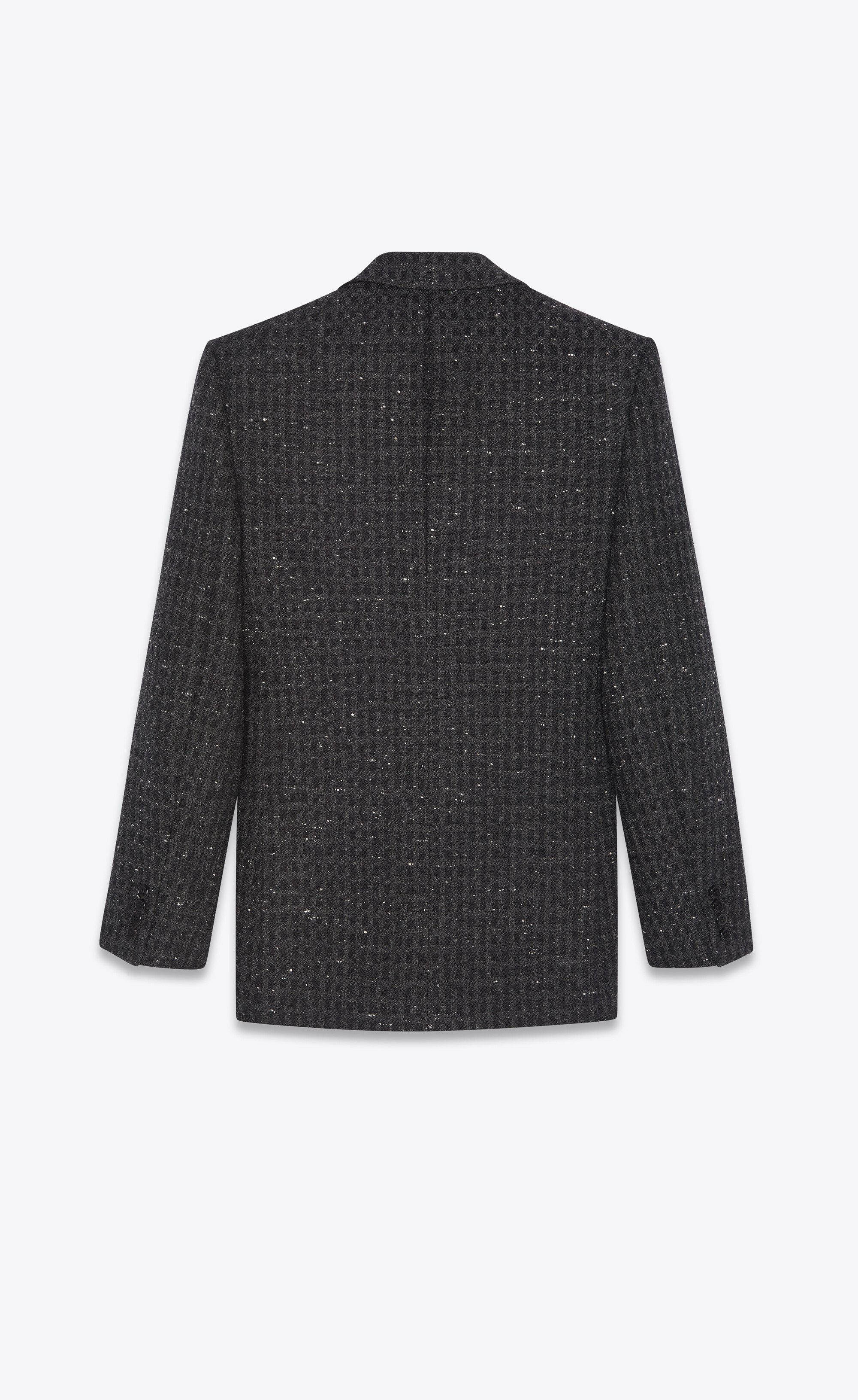 single-breasted jacket in squared tweed - 2