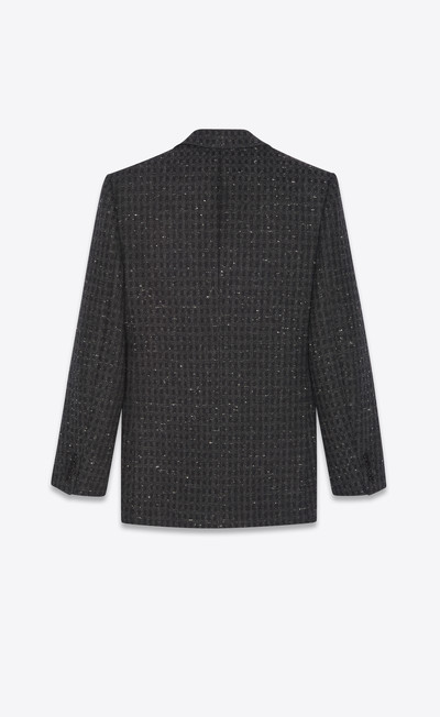 SAINT LAURENT single-breasted jacket in squared tweed outlook