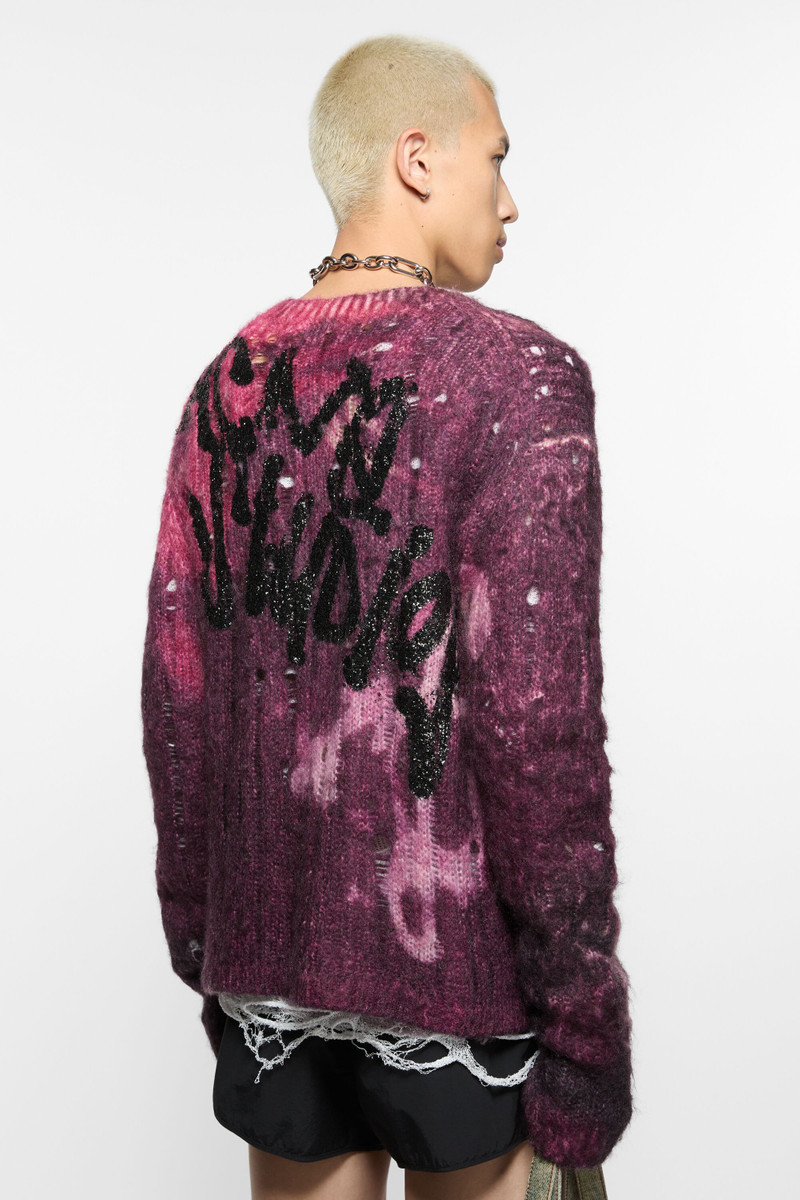 Acne Studios Printed knit jumper - Dark purple outlook