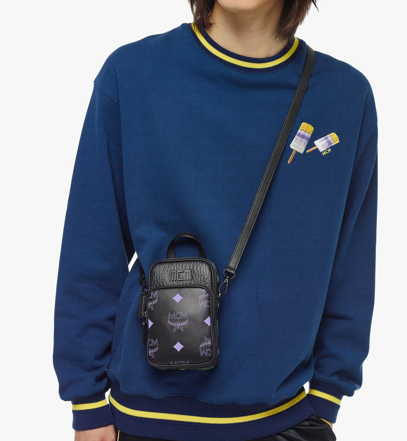 MCM Tech Crossbody in Color Splash Logo Leather 6