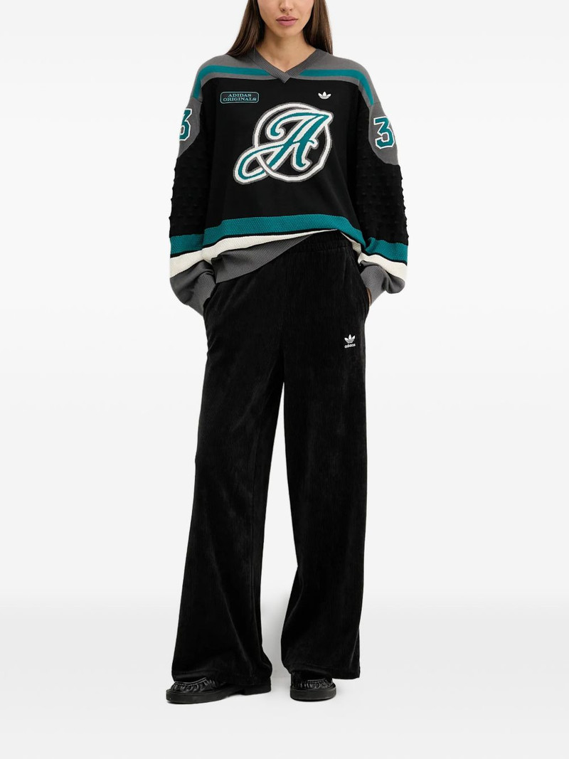 adidas letter V-neck knitwear outlook