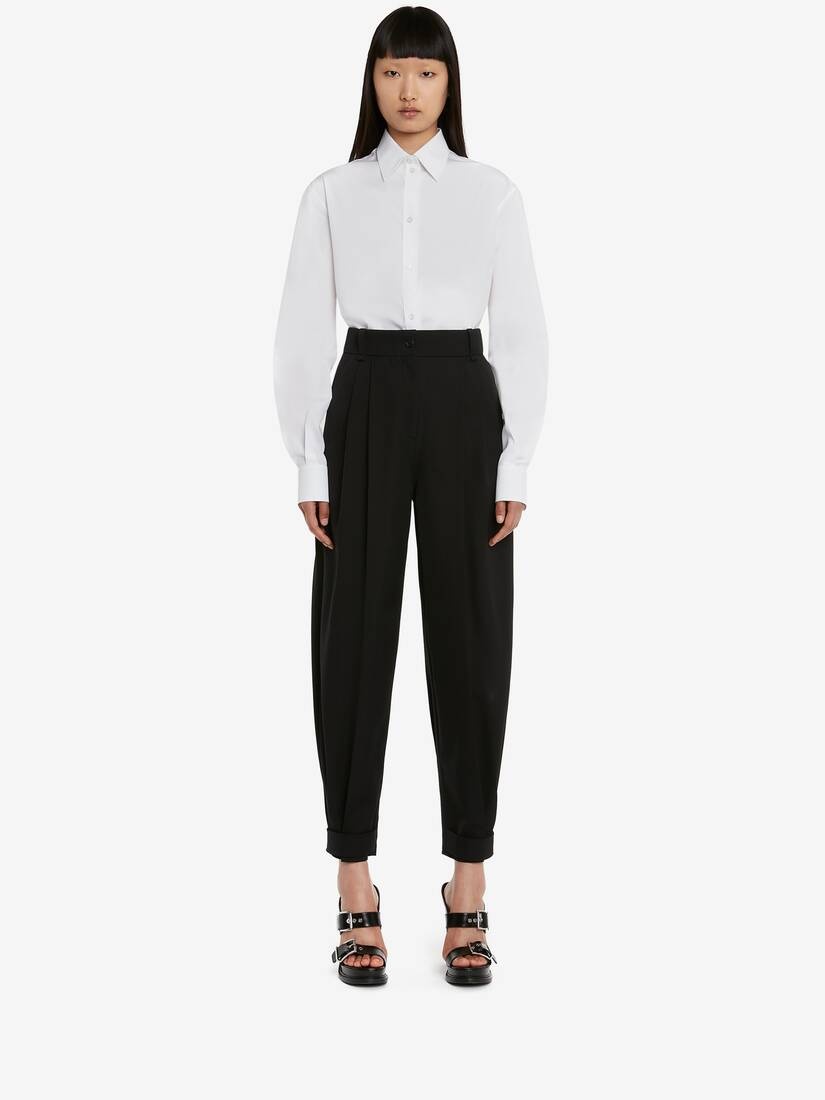 Women's Military Trousers in Black - 1