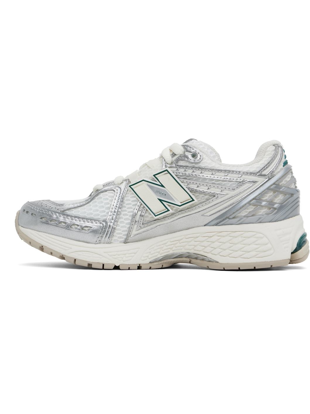 White & Silver 1906R Sneakers - 3