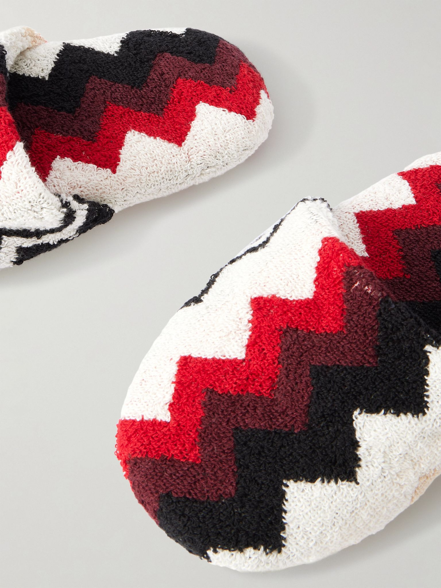 Striped cotton-terry slippers Multi - 4