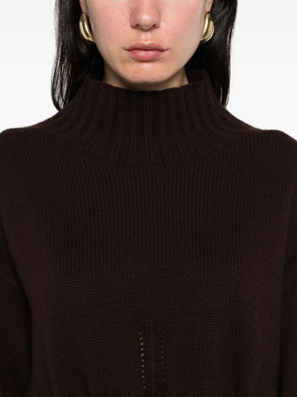 high-neck ribbed jumper - 5