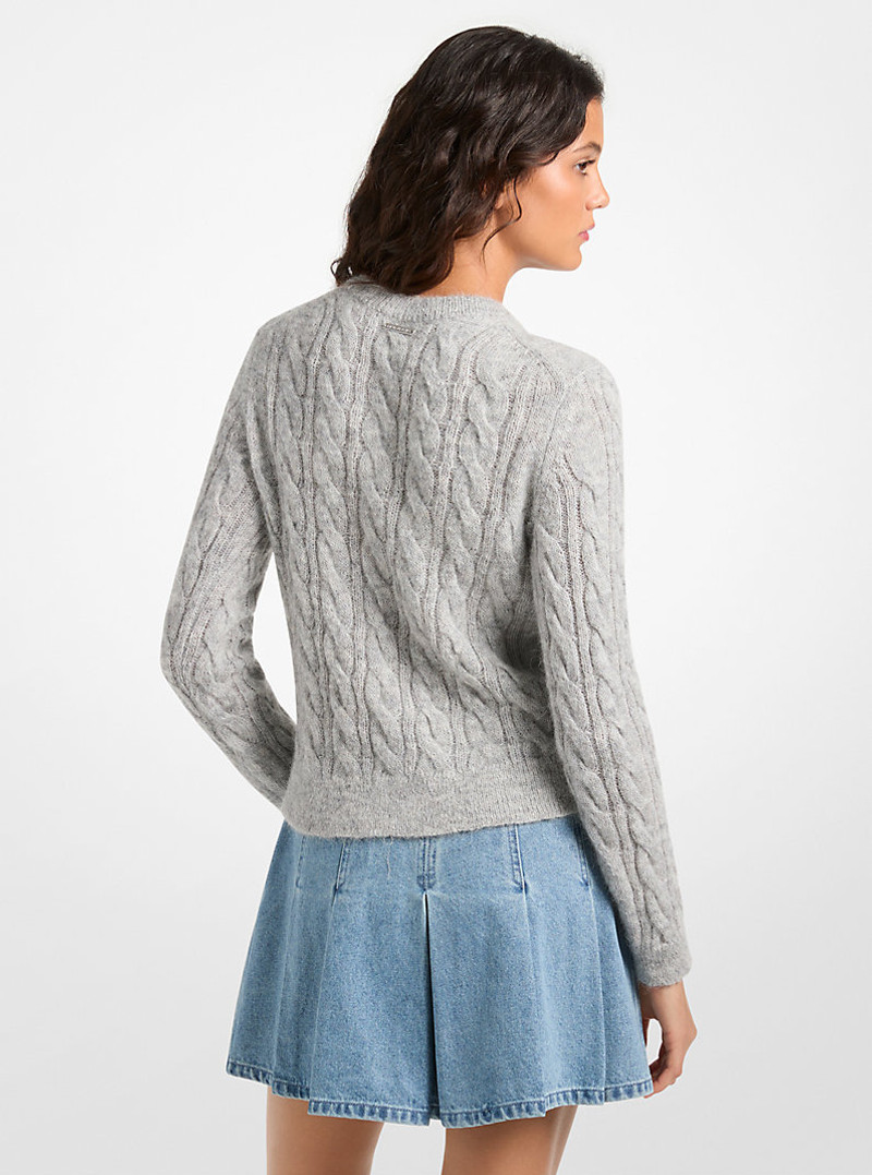 MICHAEL KORS Cable Knit Nylon and Alpaca Blend Sweater outlook