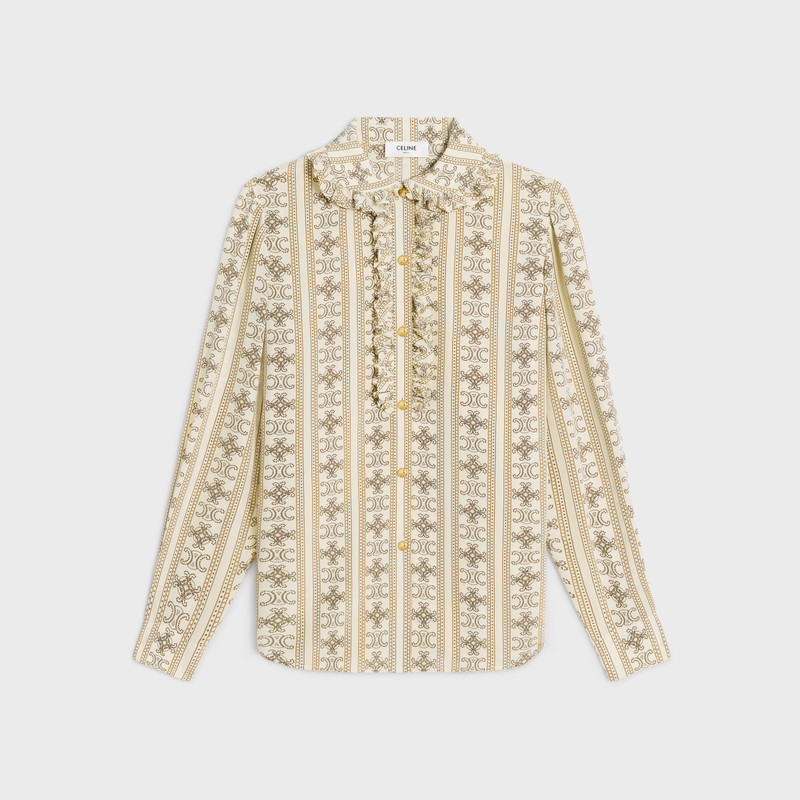 frill blouse in crepe de chine 1