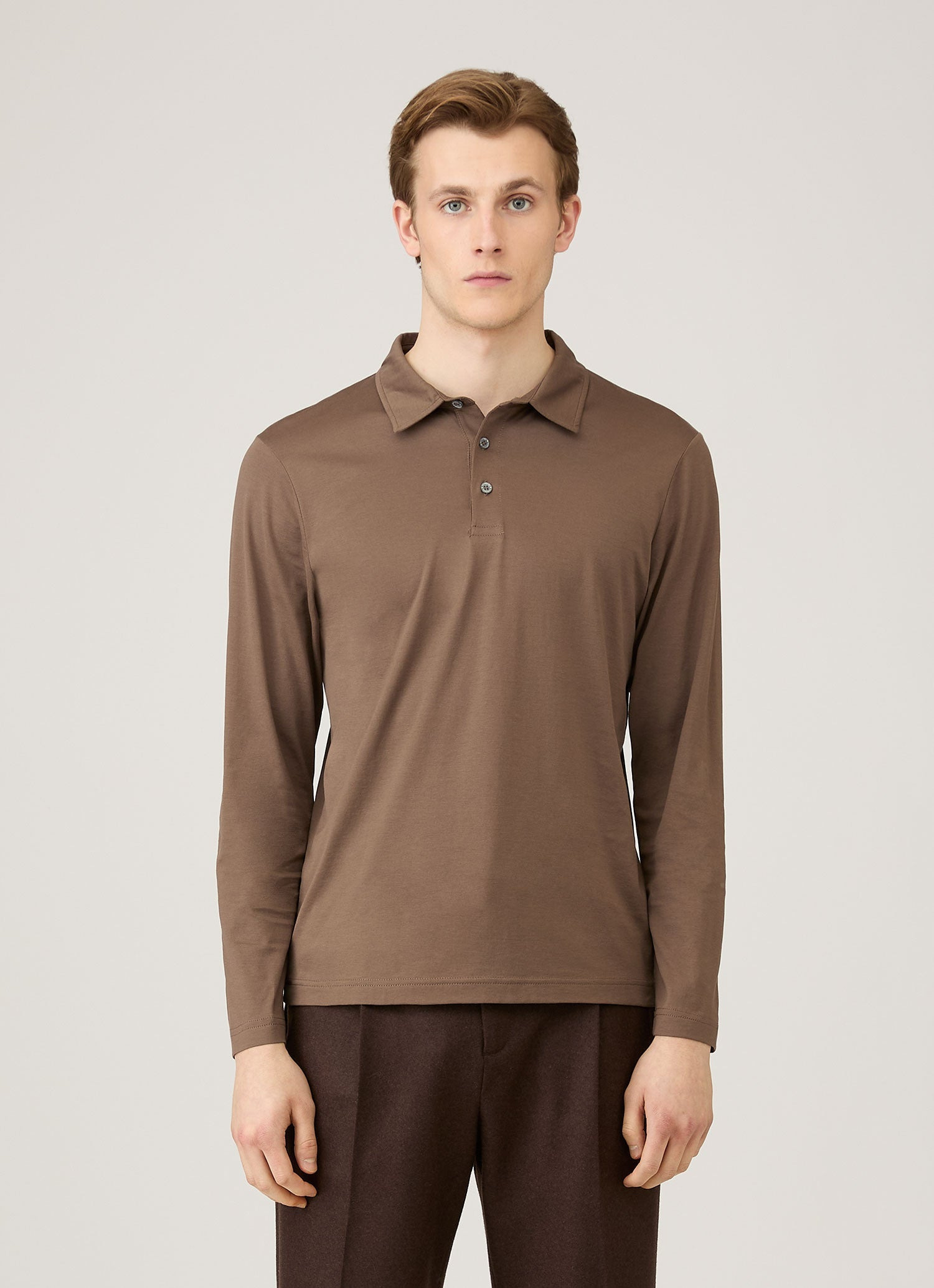 Long Sleeve Classic Jersey Polo Shirt - 2