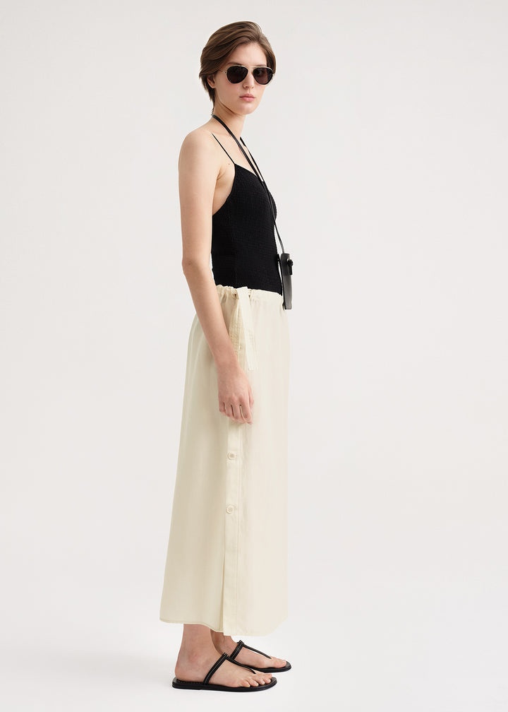 Side button drawstring skirt vanilla - 3