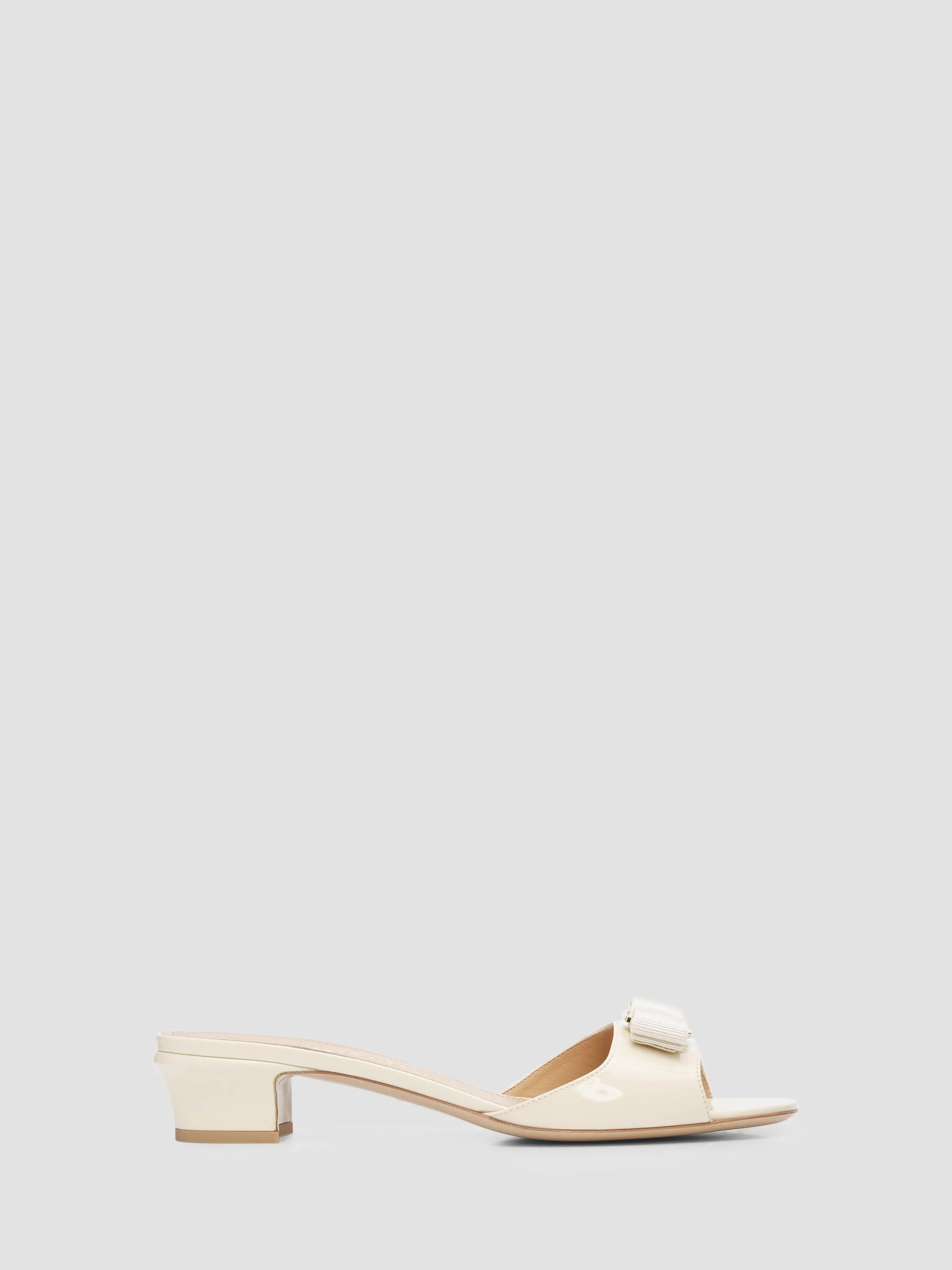 Women's Vanilla Patent Leather Mules - Mascarpone Biscotto - 1