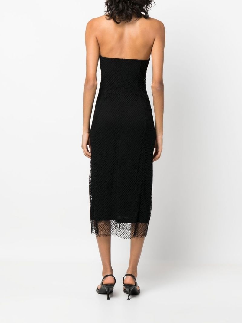 mesh-detail halterneck dress - 4