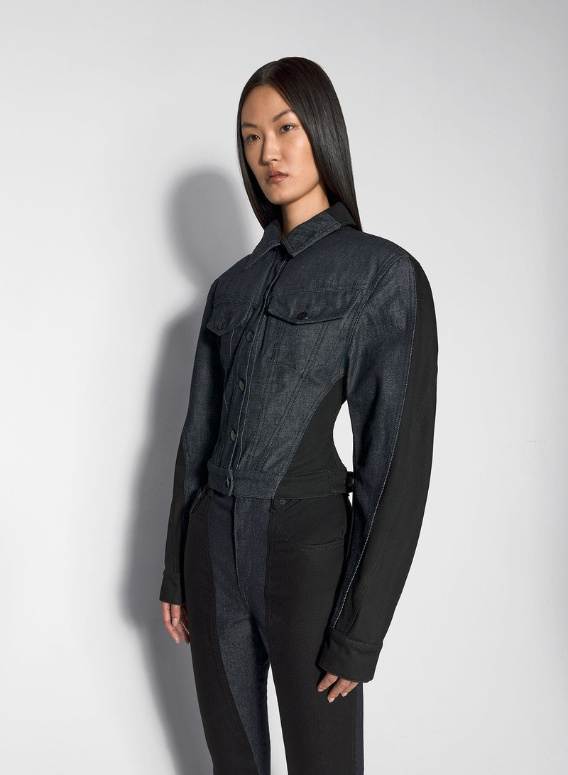 raw blue bi-color denim jacket 1