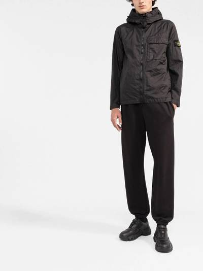 Stone Island Compass-patch hooded windbreaker outlook