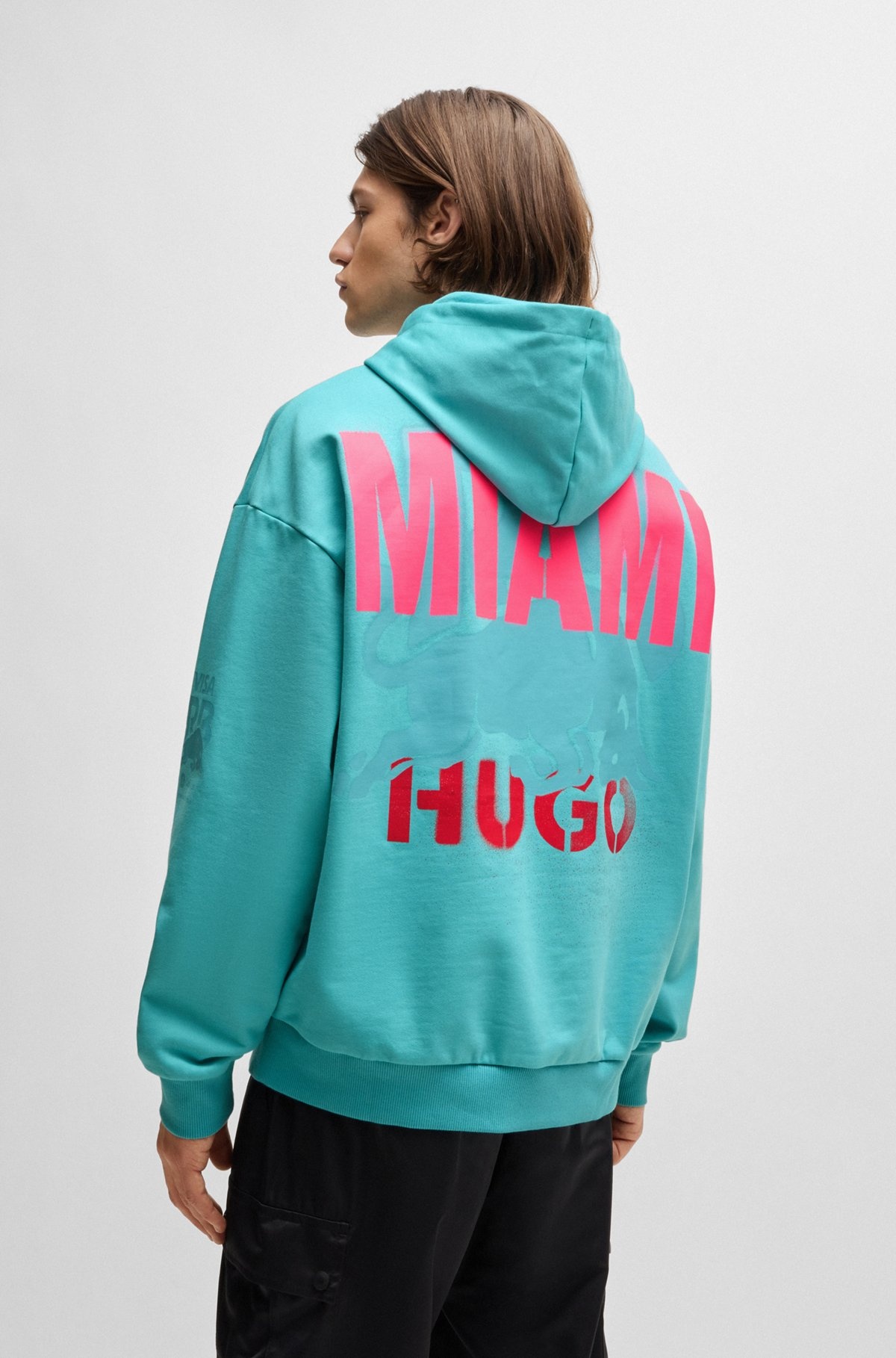 COTTON-TERRY HOODIE WITH MIAMI PRINT - 5