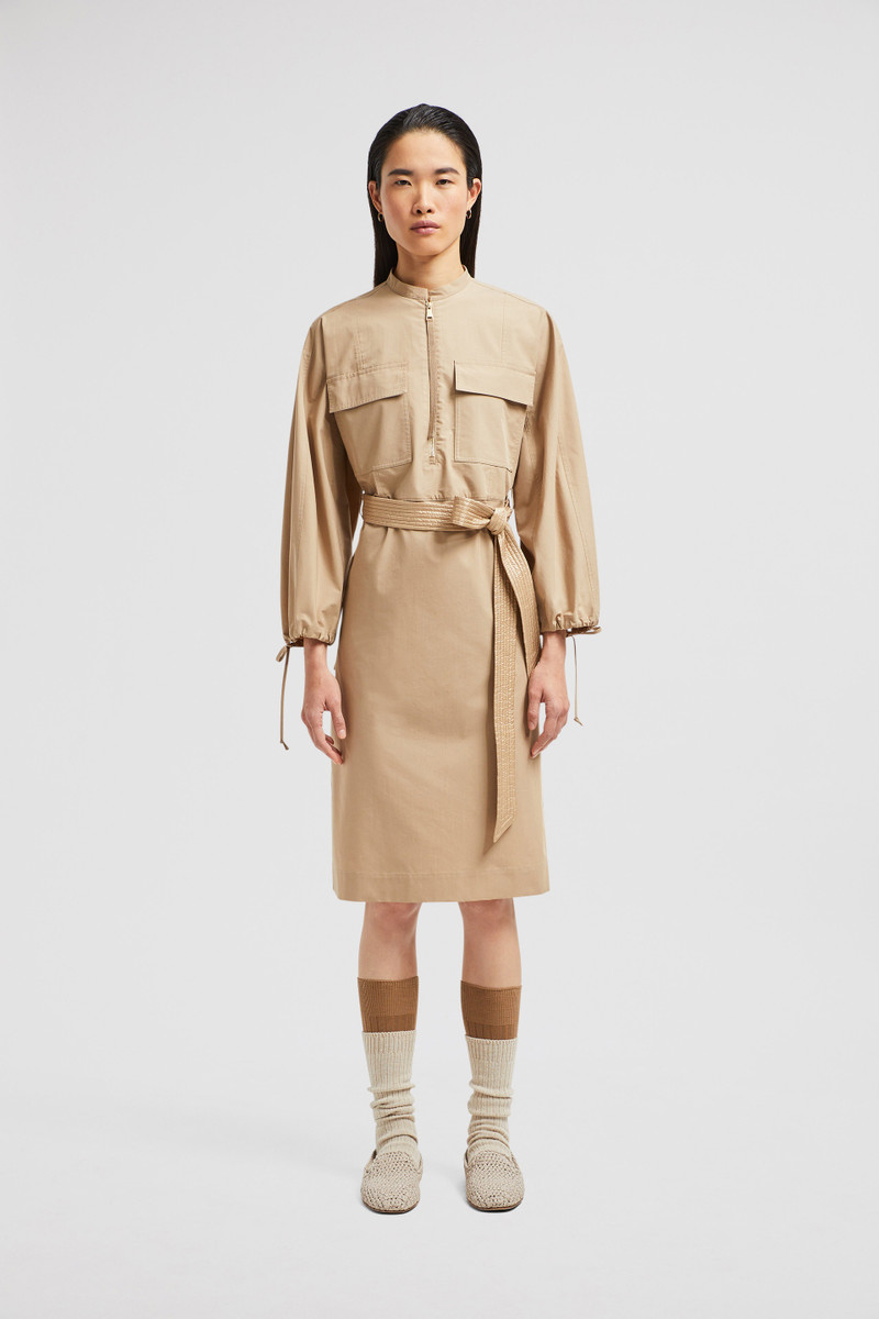 Belted Poplin Midi Dress 3