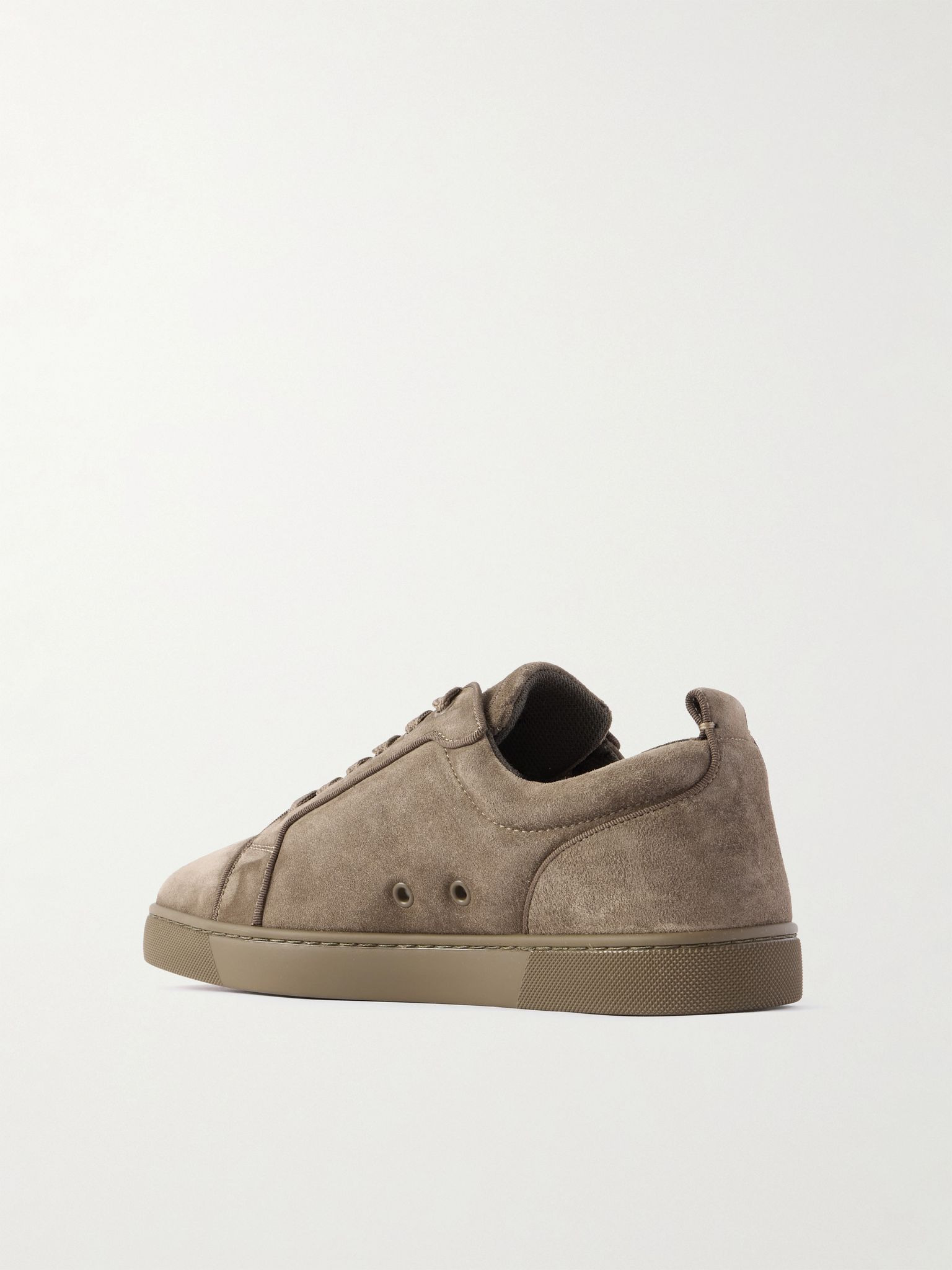 Louis Junior Grosgrain-Trimmed Suede Sneakers Gray - 4